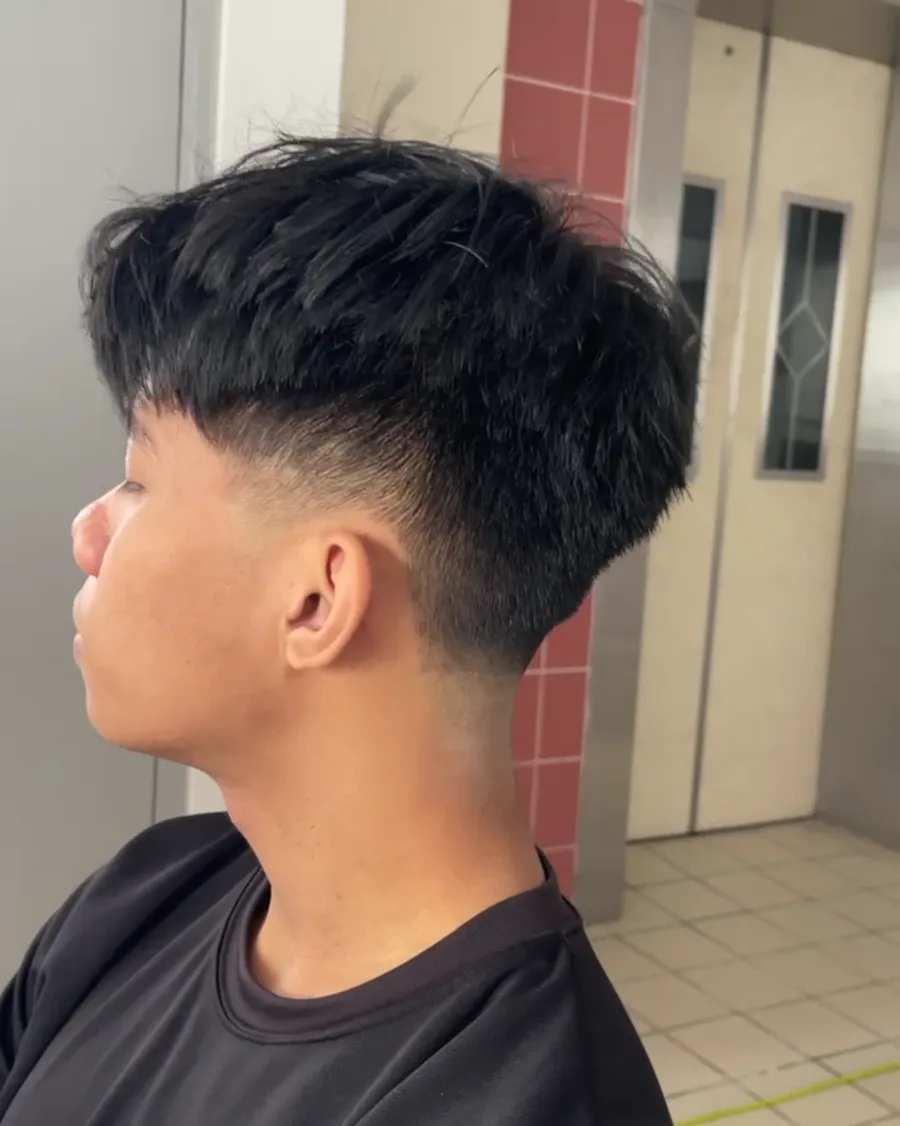 Side profile of a clean skin fade